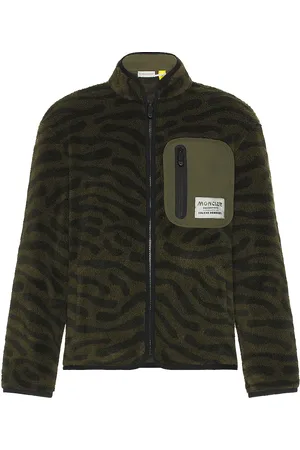 Moncler Moncler x Salehe Bembury Zip Up Fleece Cardigan in Olive
