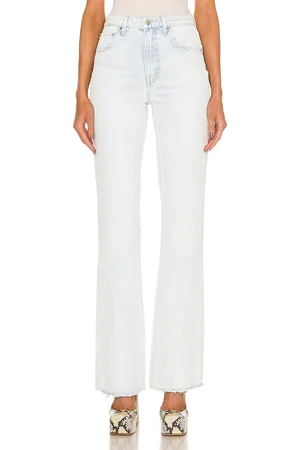 GRLFRND Melanie High Rise Flare in Denim-Light