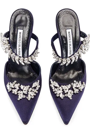 Manolo Blahnik Lurum 90 Mule in Blue