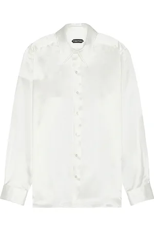 Tom Ford Silk Charmeuse Slim Fit Shirt in White
