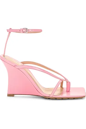 Bottega Veneta Stretch Ankle Strap Wedge Sandal in Pink