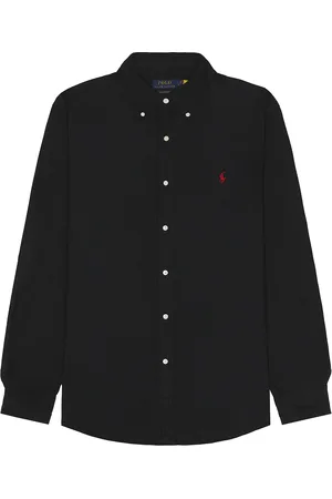 Ralph Lauren Garment Dyed Oxford Shirt in Black in Black