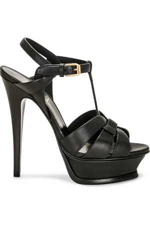 Saint Laurent Tribute Platform Sandal in Black
