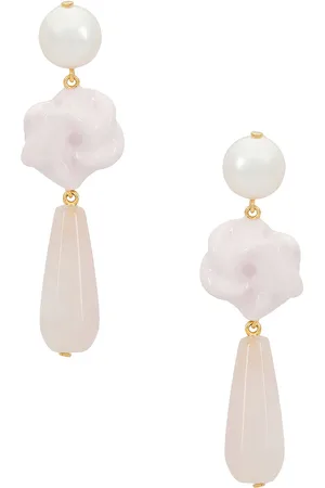 COMPLETEDWORKS Freshwater Pearl & Rose Quartz Earring in Pink