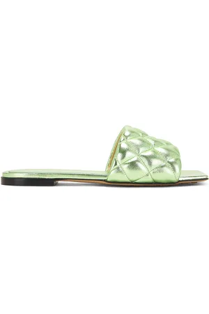 Bottega Veneta Padded Flat Sandals in Green