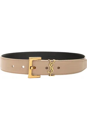 Saint Laurent Monogramme Belt in Beige