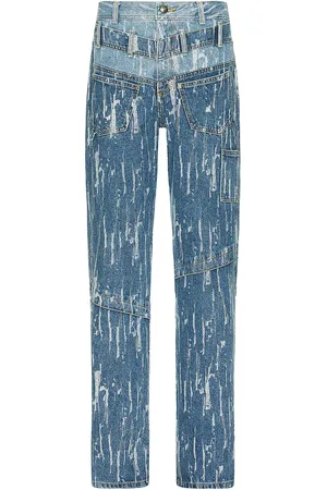 Andersson Bell Layered Wide Leg Jeans in Denim-Medium