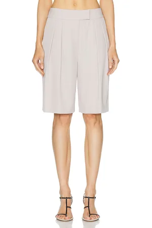 The Sei Double Pleat Short in Beige