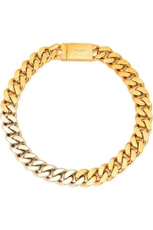 Saint Laurent Thick Curb Chain Necklace in Gold in Metallic Gold