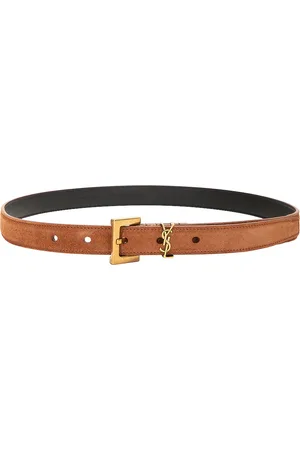 Saint Laurent Monogramme Belt in Brown