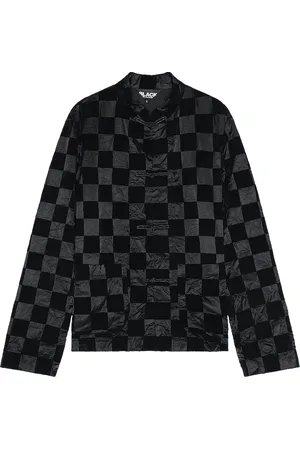 Comme des Garçons Checkered Flock Jacket in Black