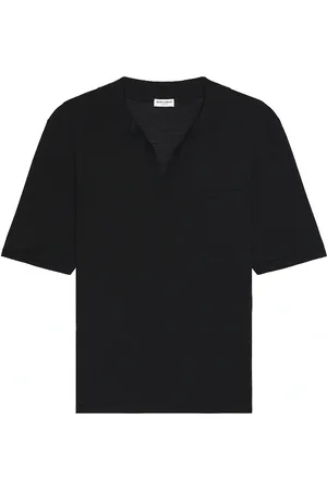 Saint Laurent Polo Manches Courtes in Black