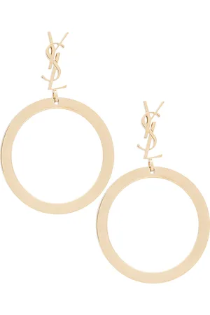 Saint Laurent YSL Hoop Earrings in Metallic Gold