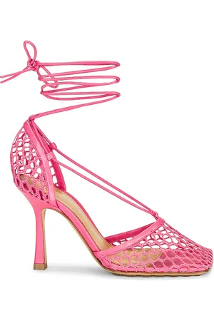 Bottega Veneta Stretch Lace-Up Sandals in Pink