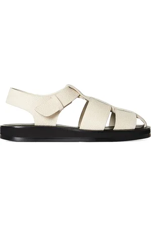 The Row Fisherman Leather Sandals in Turquoise