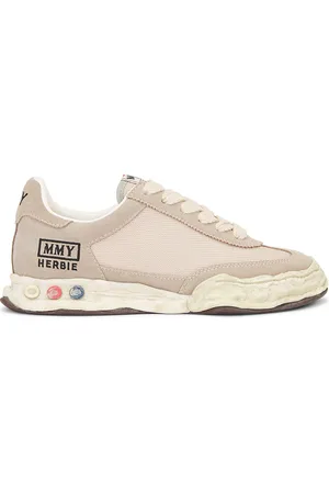 Maison Mihara Yasuhiro Herbie Original Sole Suede Mesh Mix Material Low Top Sneaker in Nude