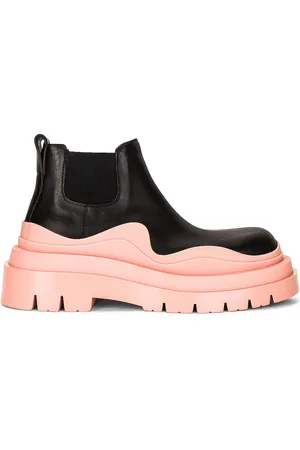 Bottega Veneta The Tire Ankle Boots in Black,Pink
