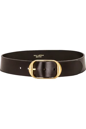 NILI LOTAN Nili Belt in Dark Brown With Antique Brass in Chocolate
