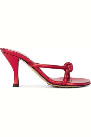 Bottega Veneta Metallic Blink Mule Sandal in Red
