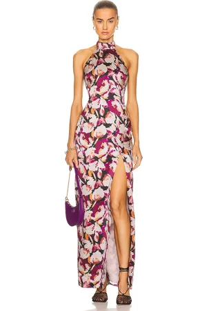 Nicholas Ramina Halter Neck Gown in Wine