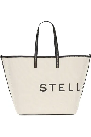 Stella McCartney Salt And Pepper Canvas Tote Bag in White
