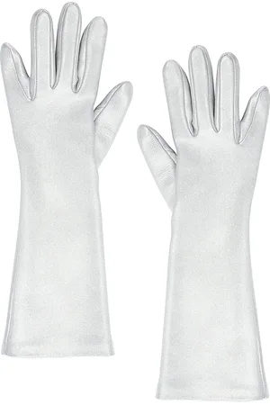 Alaïa Gant Opera Gloves in Metallic Silver