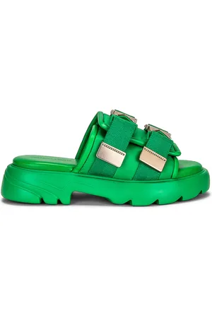 Bottega Veneta Flash Buckle Sandals in Green