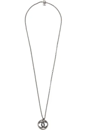 CHANEL Coco Mark Necklace in Metallic Silver