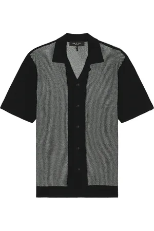 RAG&BONE Harvey Knit Camp Shirt in Black