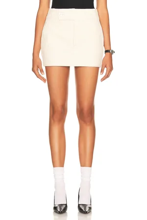 Helsa Low Rise Mini Skirt in Ivory