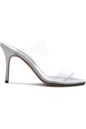 Manolo Blahnik PVC Scolto Sandals in White