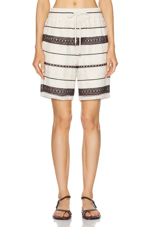 WAO Crochet Stripe Short in Brown