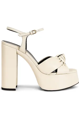 Saint Laurent Bianca Platform Sandals in White