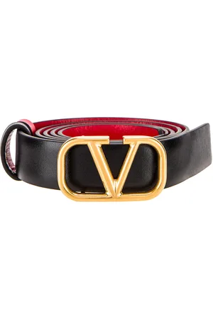 VALENTINO GARAVANI Logo Belt in Black,Red
