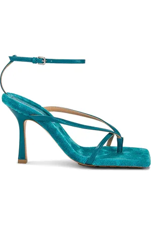 Bottega Veneta Stretch Lounge Carpet Sandals in Teal