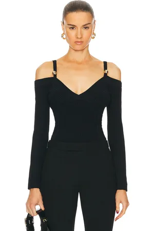 Nicholas Leah Off Shoulder Corset Long Sleeve Top in
