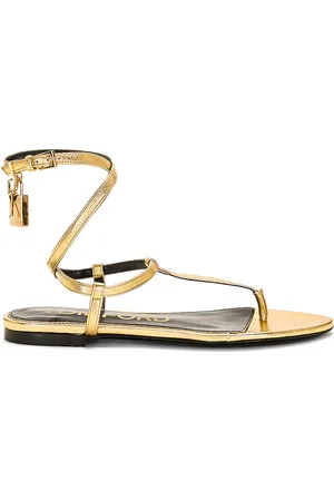 Tom Ford Padlock Thong Sandal in Metallic
