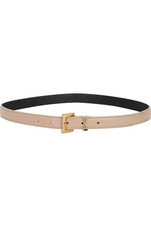 Saint Laurent Monogramme Belt in Nude