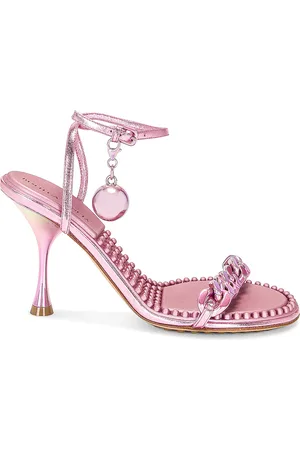 Bottega Veneta Dot Ankle Strap Sandals in Fuchsia