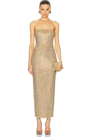 Retrofete Boa Dress in Metallic Gold