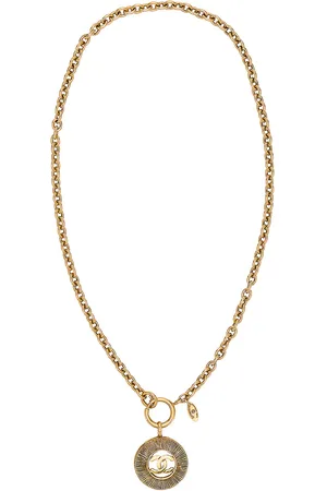 CHANEL Coco Mark Necklace in Metallic Gold