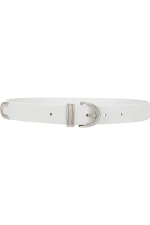 Khaite Bambi Skinny Silver Hardware Belt in White