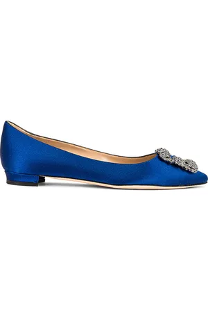 Manolo Blahnik Hangisi Flat in Blue