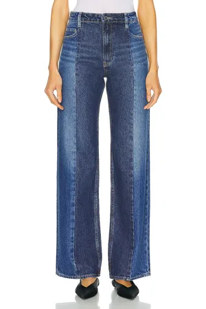GRLFRND Vera Seamed Tonal Flare in Denim-Dark
