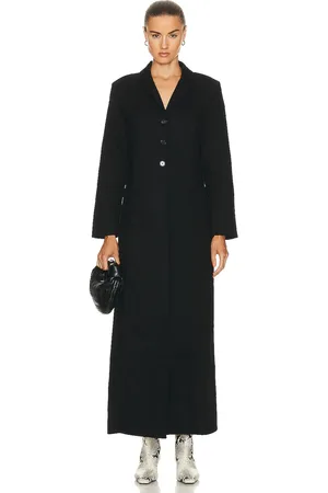 Nour Hammour Lydia Stretch Denim Fit & Flare Coat in