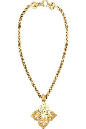 CHANEL 1997 Coco Mark Necklace in Metallic