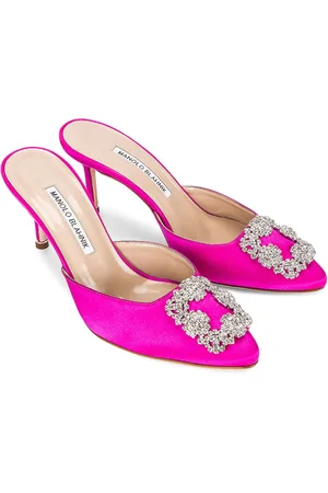 Manolo Blahnik Hangisi 70 Mule in Pink