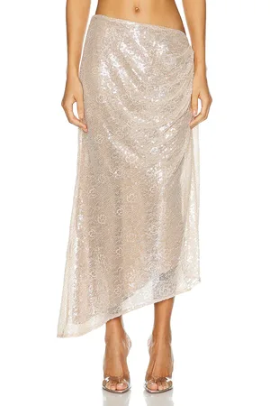 LPA Aniella Midi Skirt in Nude