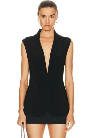 Norma Kamali Sleeveless Single Breasted Jacket in
