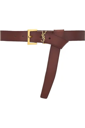 Saint Laurent Cassandre Long Belt in Brown